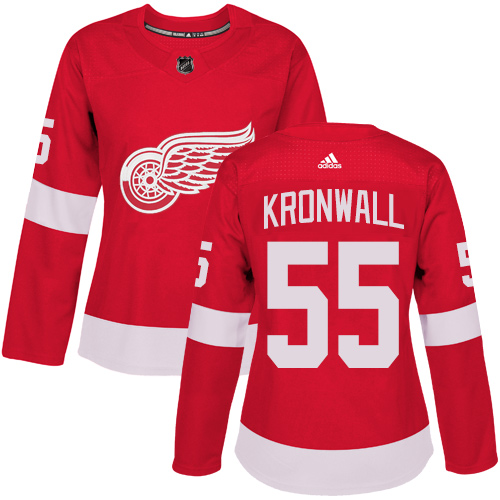 Adidas Detroit Red Wings #55 Niklas Kronwall Red Home Authentic Women Stitched NHL Jersey